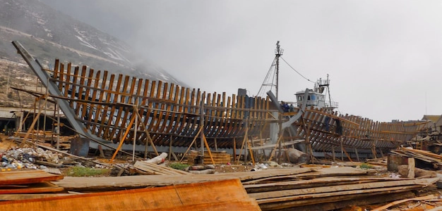 Ship under construction